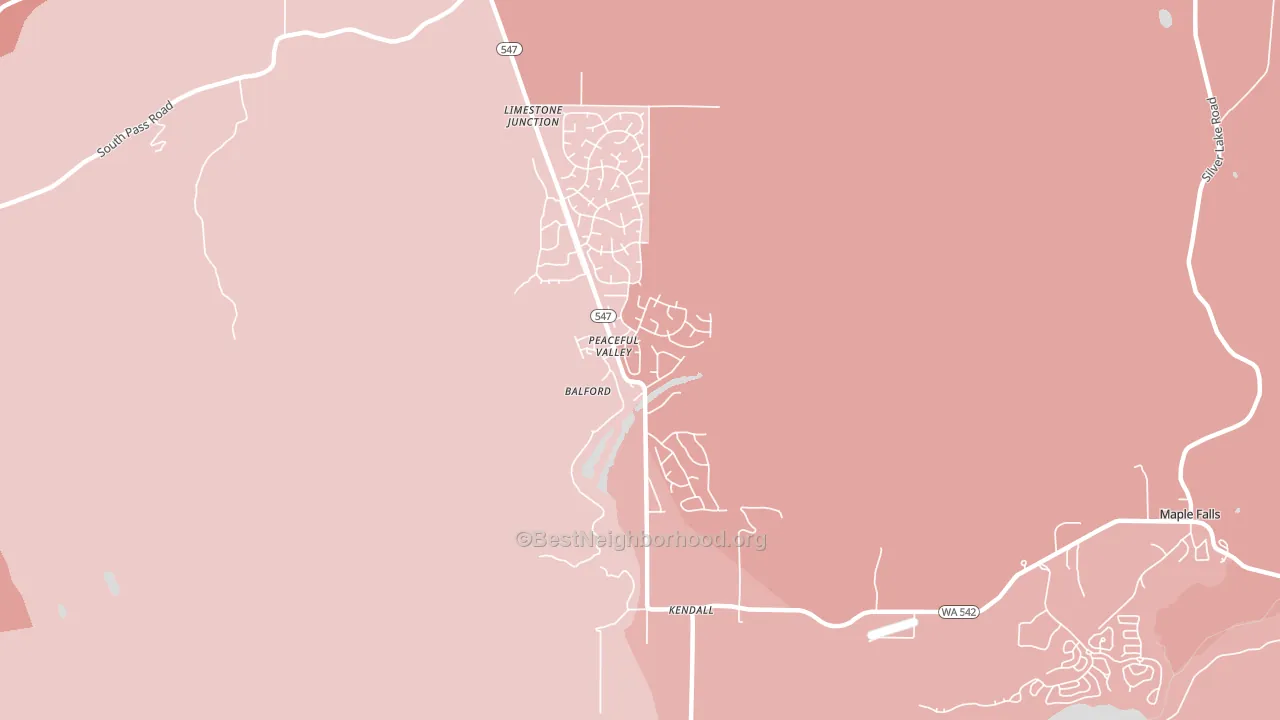 Peaceful Valley, WA block-group political-lean map