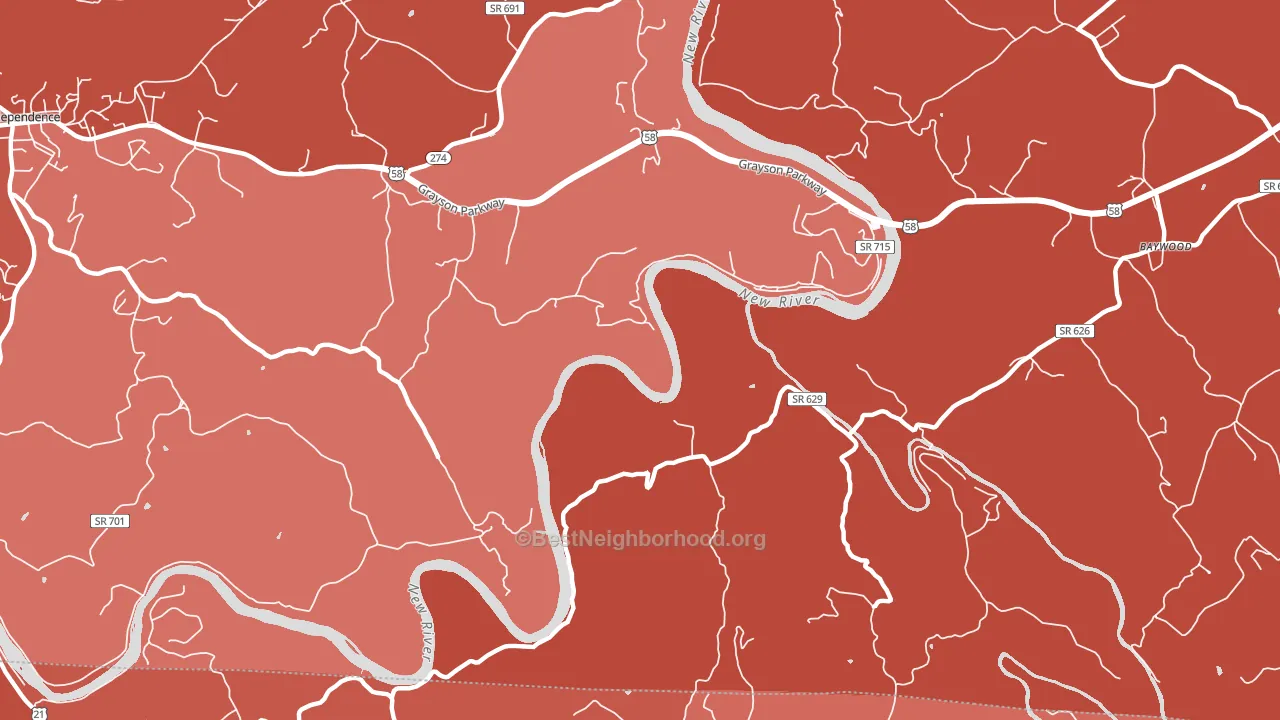 Peach Bottom, VA block-group political-lean map