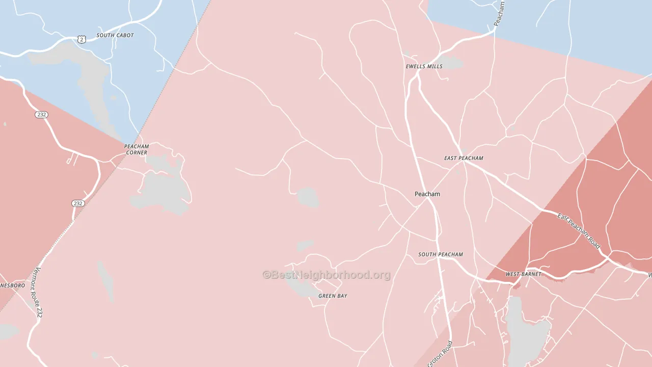 Peacham, VT block-group political-lean map