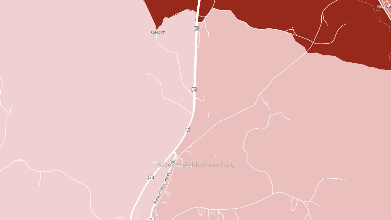 Peacock, AL block-group political-lean map