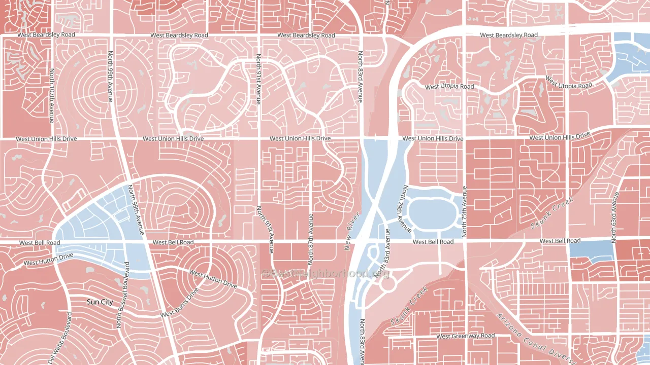 Peacock Village, Peoria, AZ block-group political-lean map