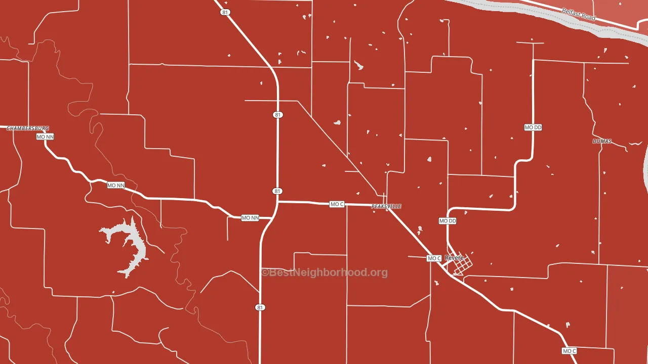 Peaksville, MO block-group political-lean map