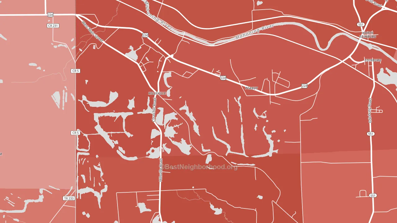 Peanut, PA block-group political-lean map