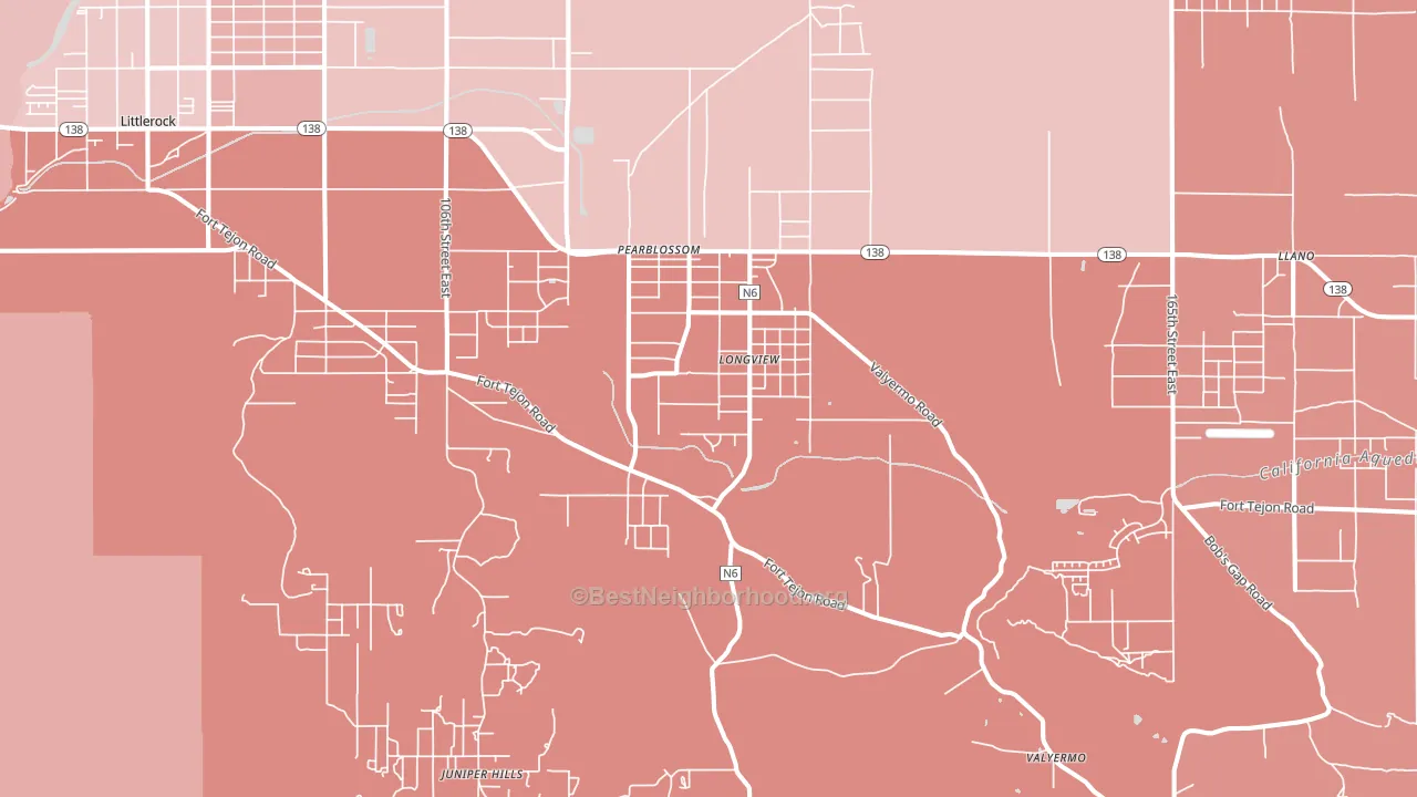 Pearblossom, CA block-group political-lean map