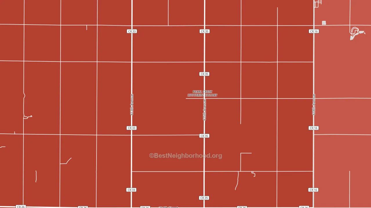 Pearl Creek Colony, SD block-group political-lean map