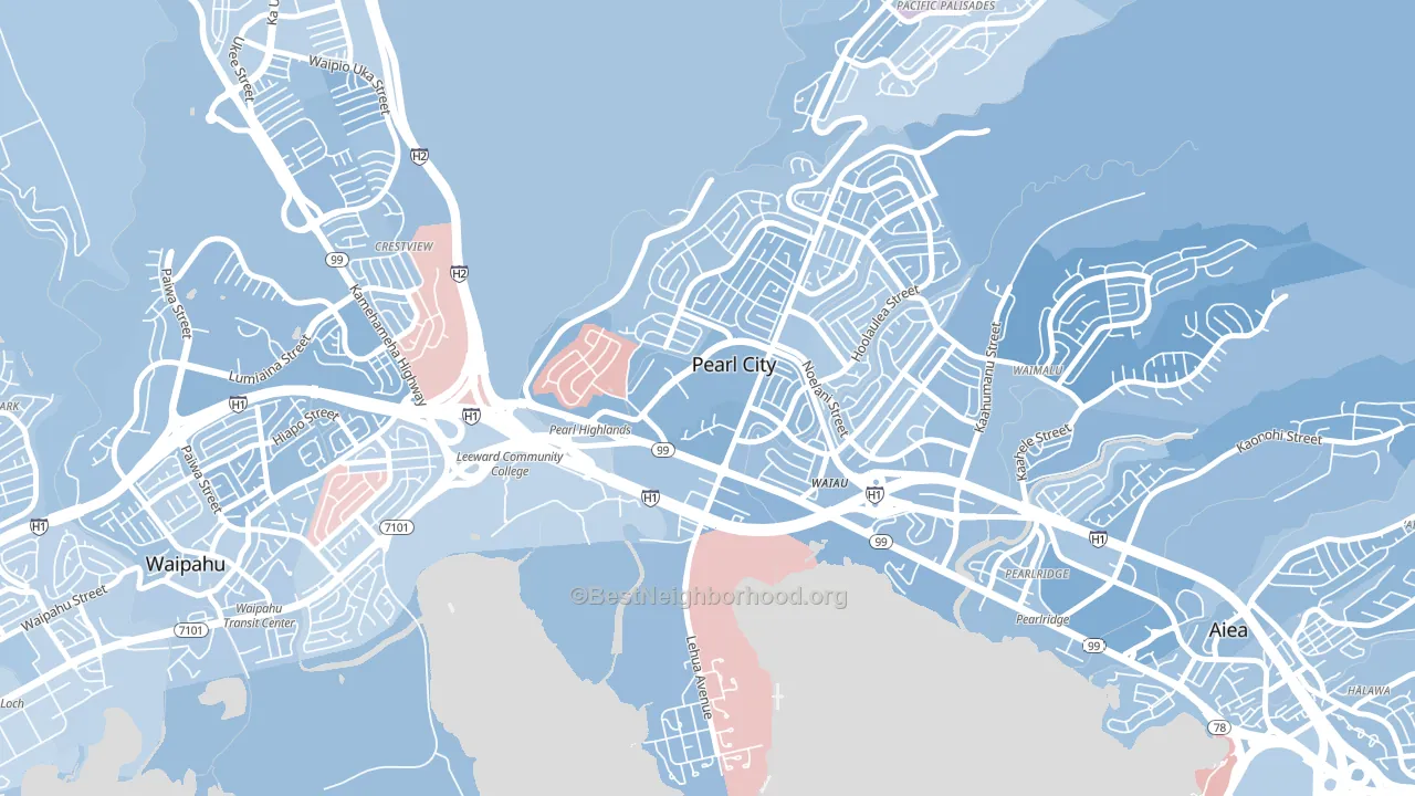 Pearl Highlands, Pearl City, HI block-group political-lean map