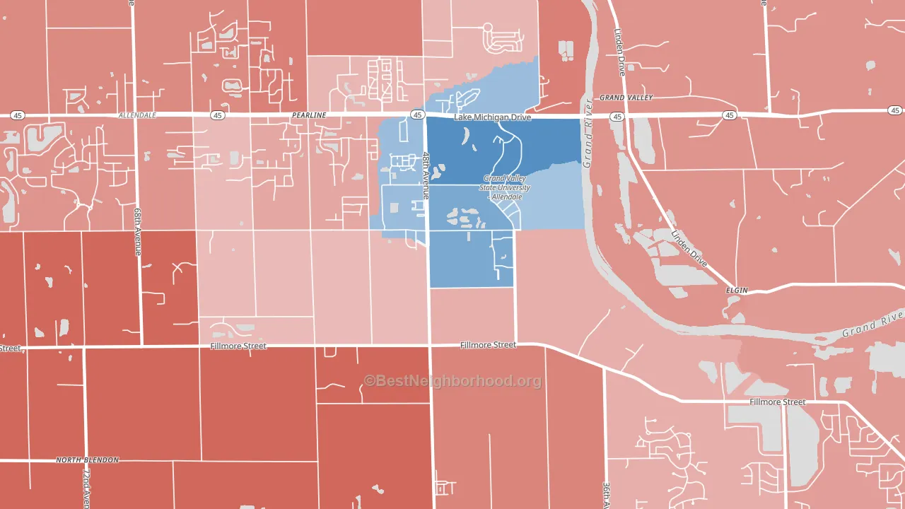 Pearline, MI block-group political-lean map