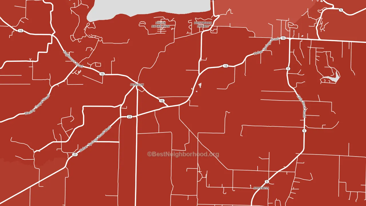 Pearson, AR block-group political-lean map