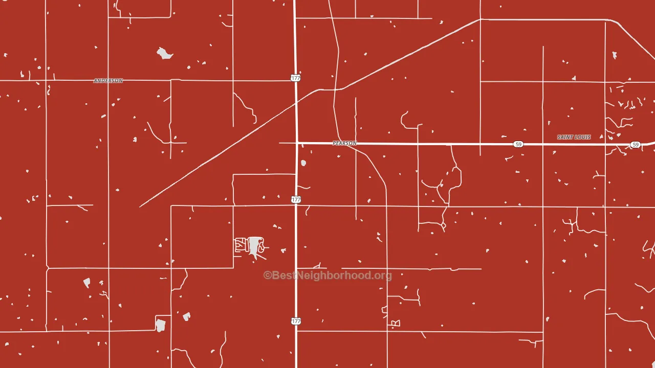 Pearson, OK block-group political-lean map