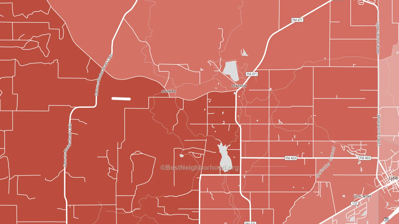 Pearson, TX block-group political-lean map