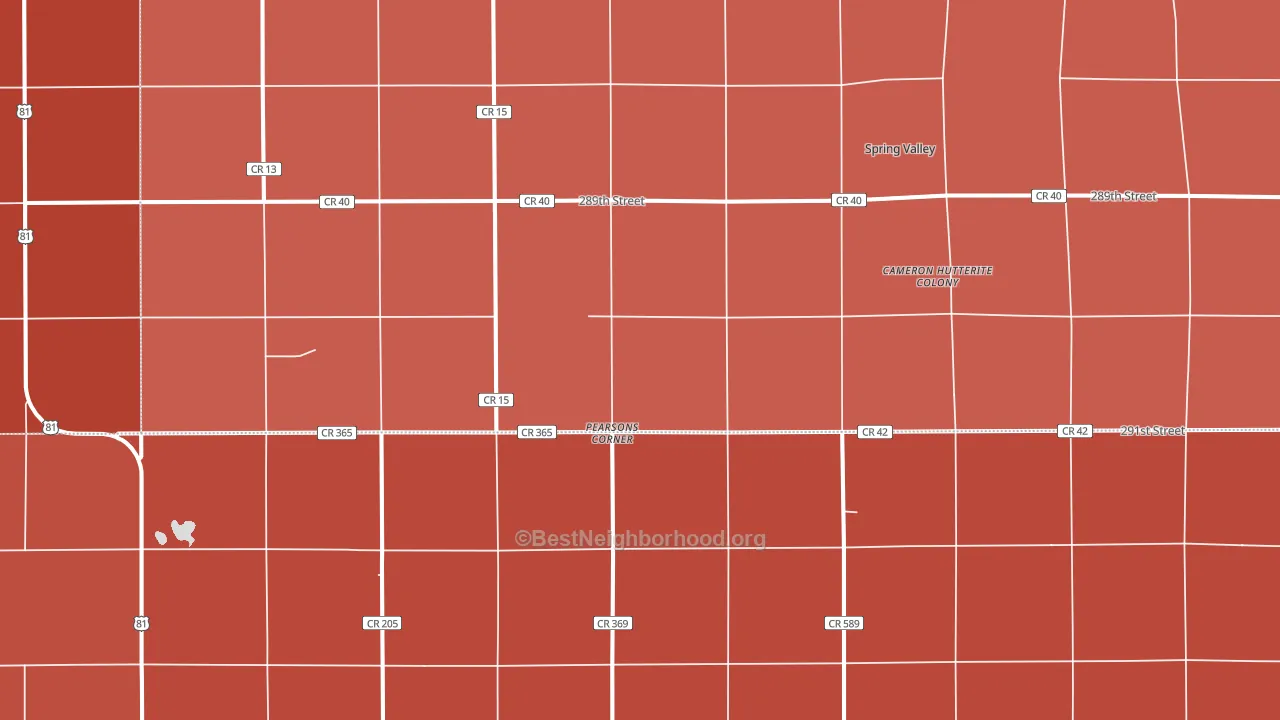 Pearsons Corner, SD block-group political-lean map