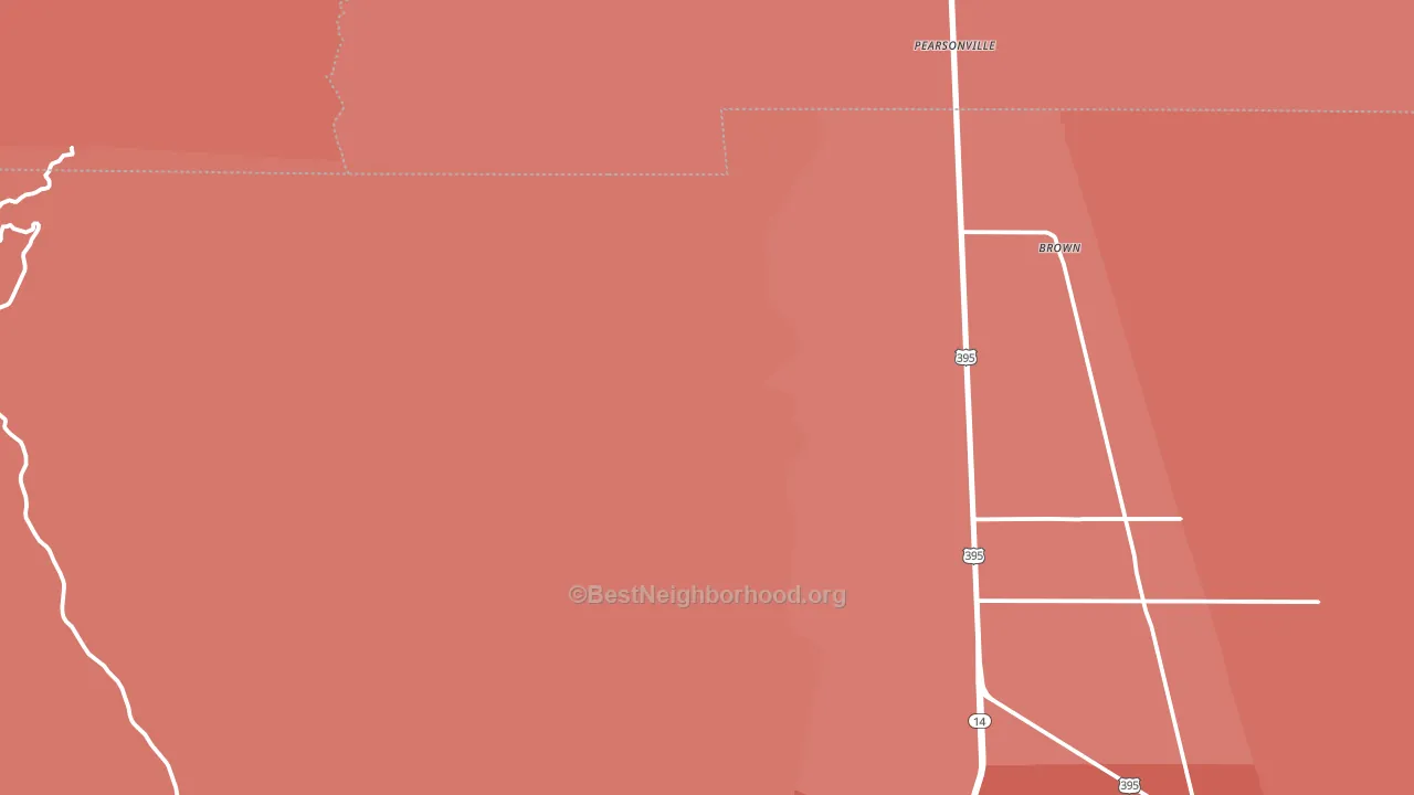 Pearsonville, CA block-group political-lean map