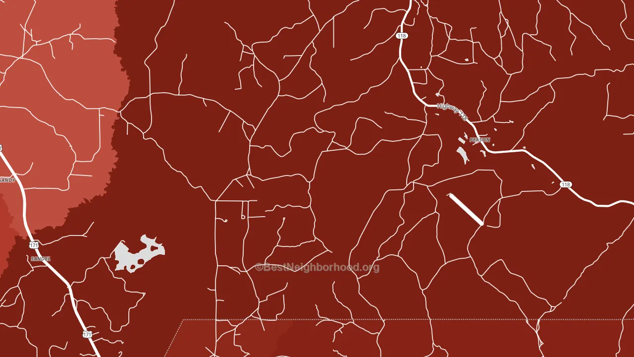 Peason, LA block-group political-lean map