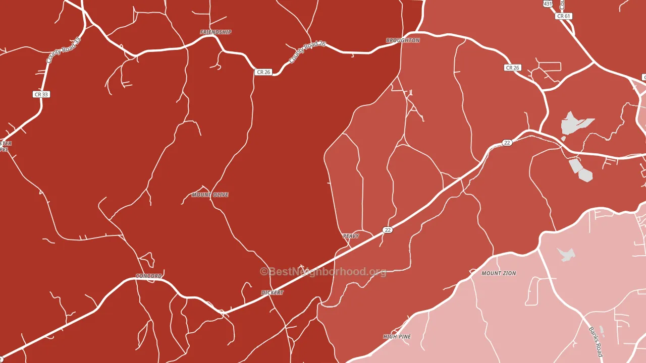 Peavy, AL block-group political-lean map