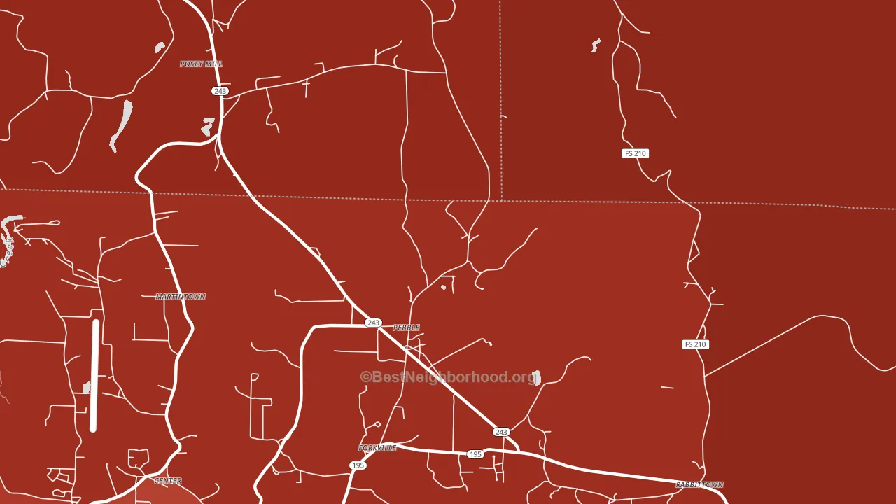 Pebble, AL block-group political-lean map