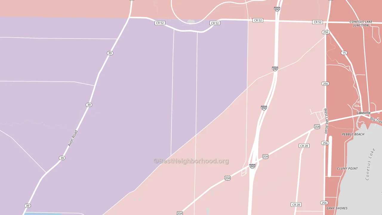 Pebble Beach, NY block-group political-lean map