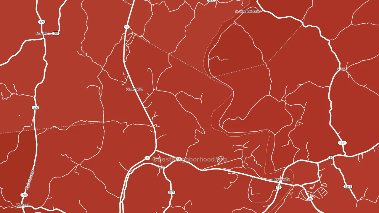 Pebworth, KY block-group political-lean map