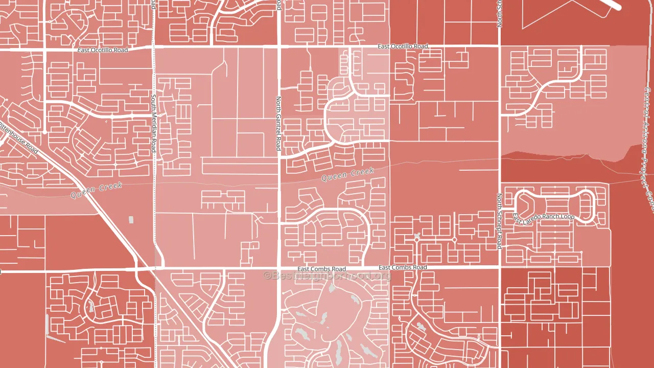 Pecan Creek, San Tan Valley, AZ block-group political-lean map