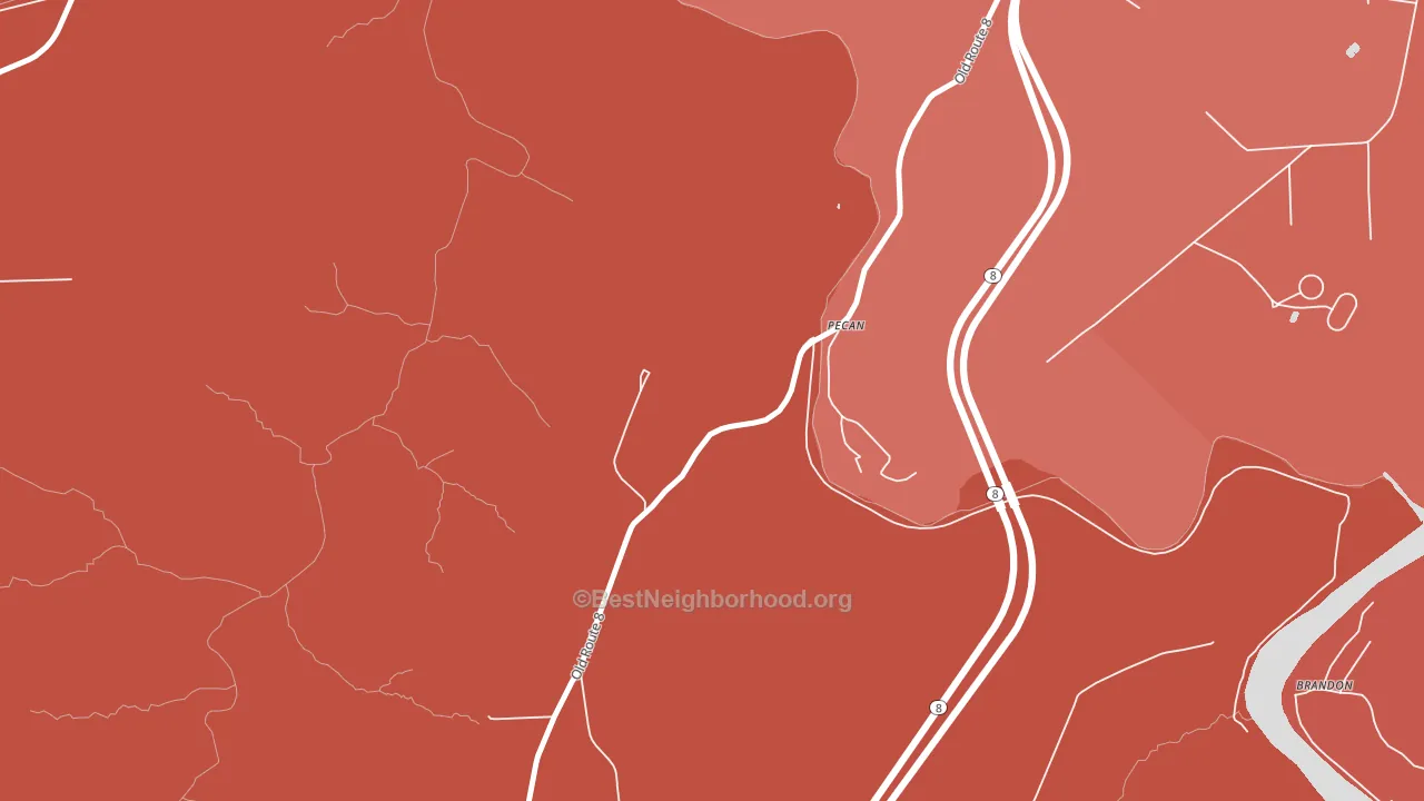 Pecan, PA block-group political-lean map