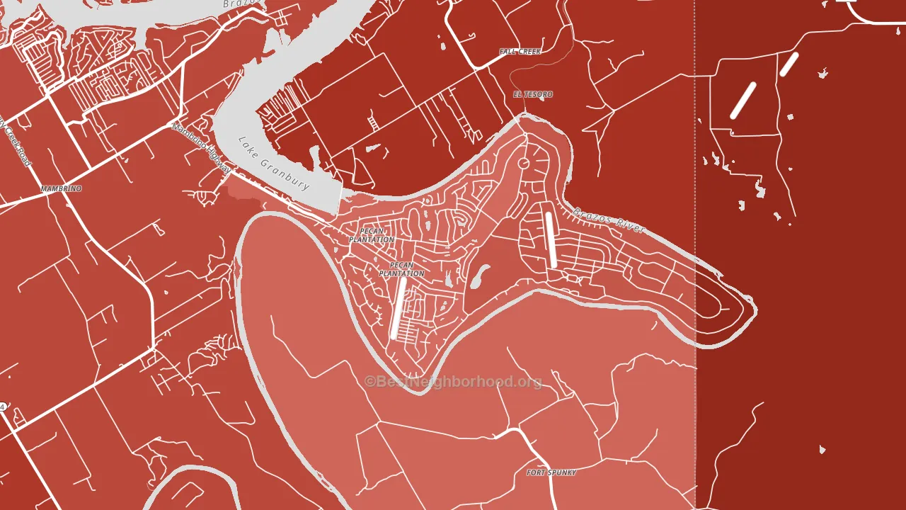 Pecan Plantation, TX block-group political-lean map