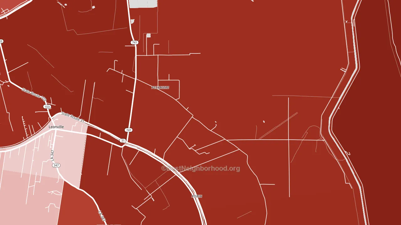 Pecaniere, LA block-group political-lean map