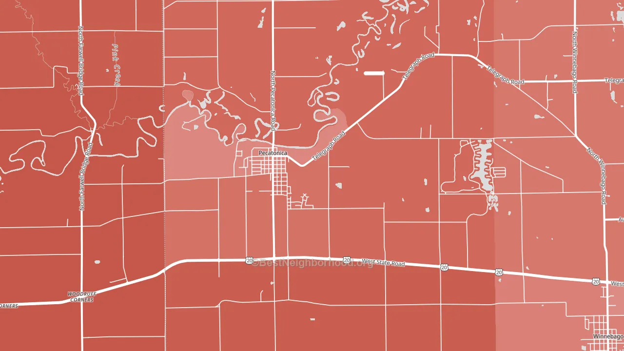 Pecatonica, IL block-group political-lean map
