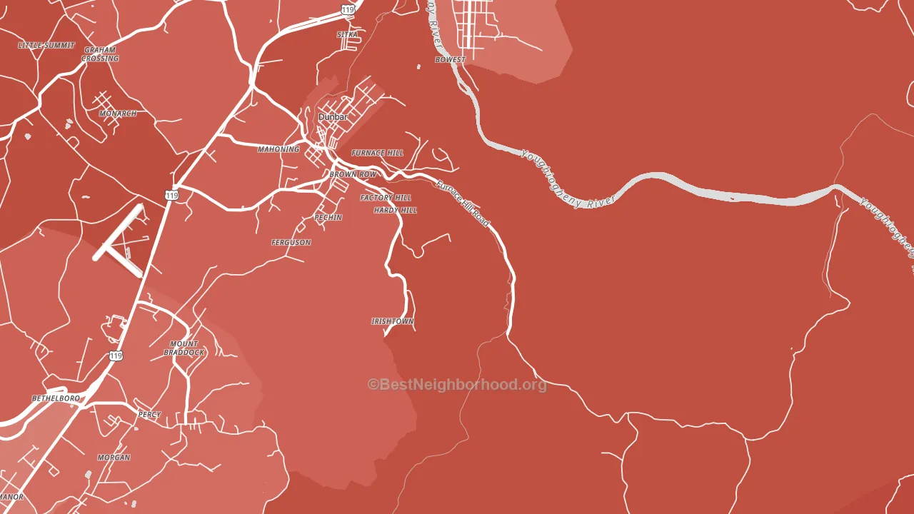 Pechin, PA block-group political-lean map
