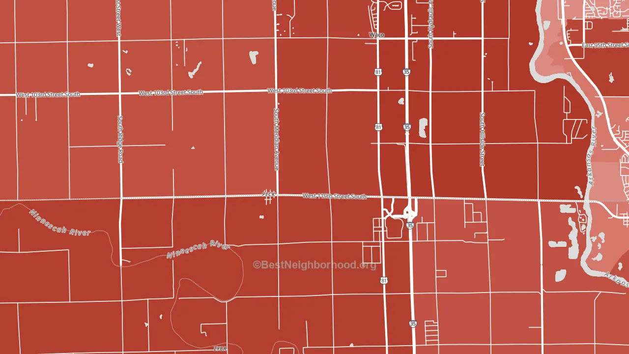 Peck, KS block-group political-lean map