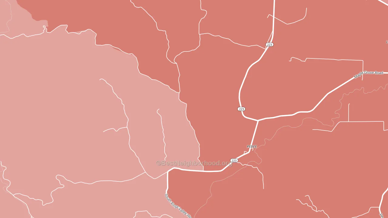 Pedee, OR block-group political-lean map