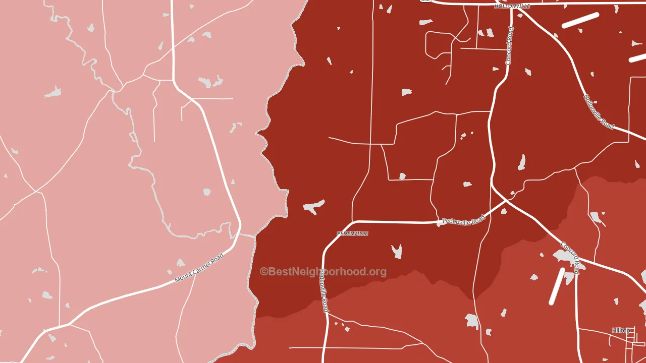 Pedenville, GA block-group political-lean map