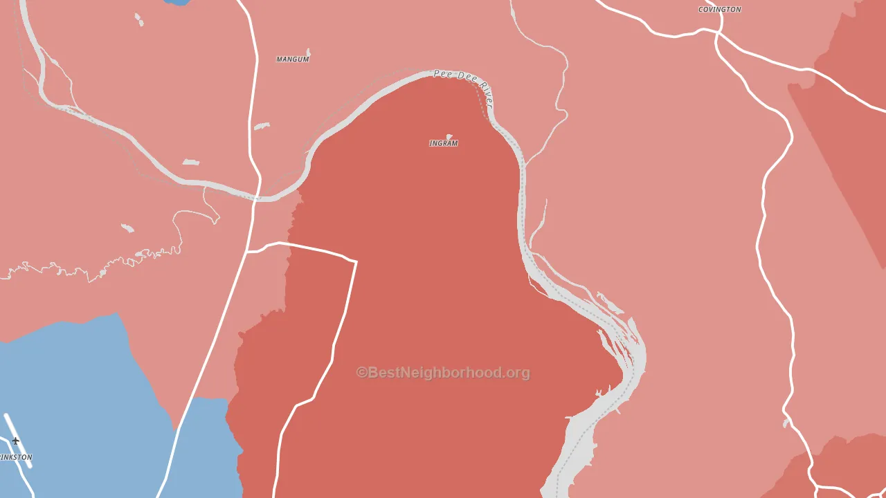 Pee Dee, NC block-group political-lean map