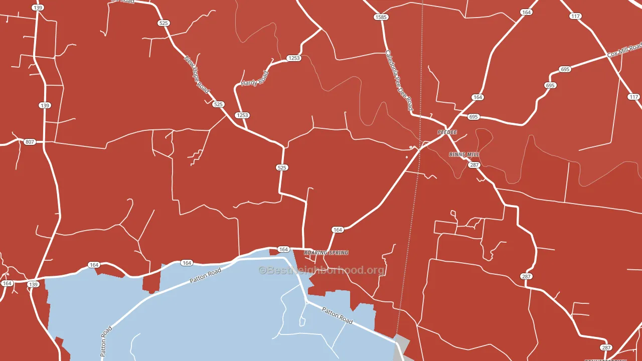 Peedee, KY block-group political-lean map