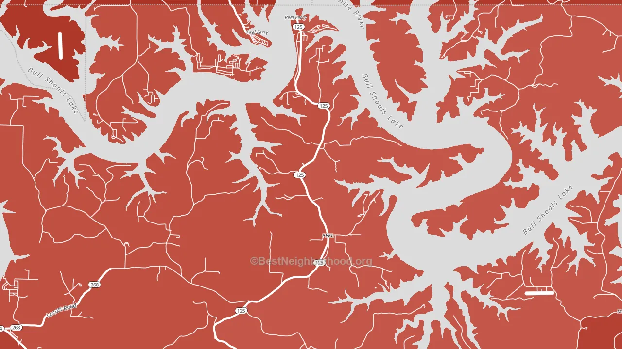 Peel, AR block-group political-lean map