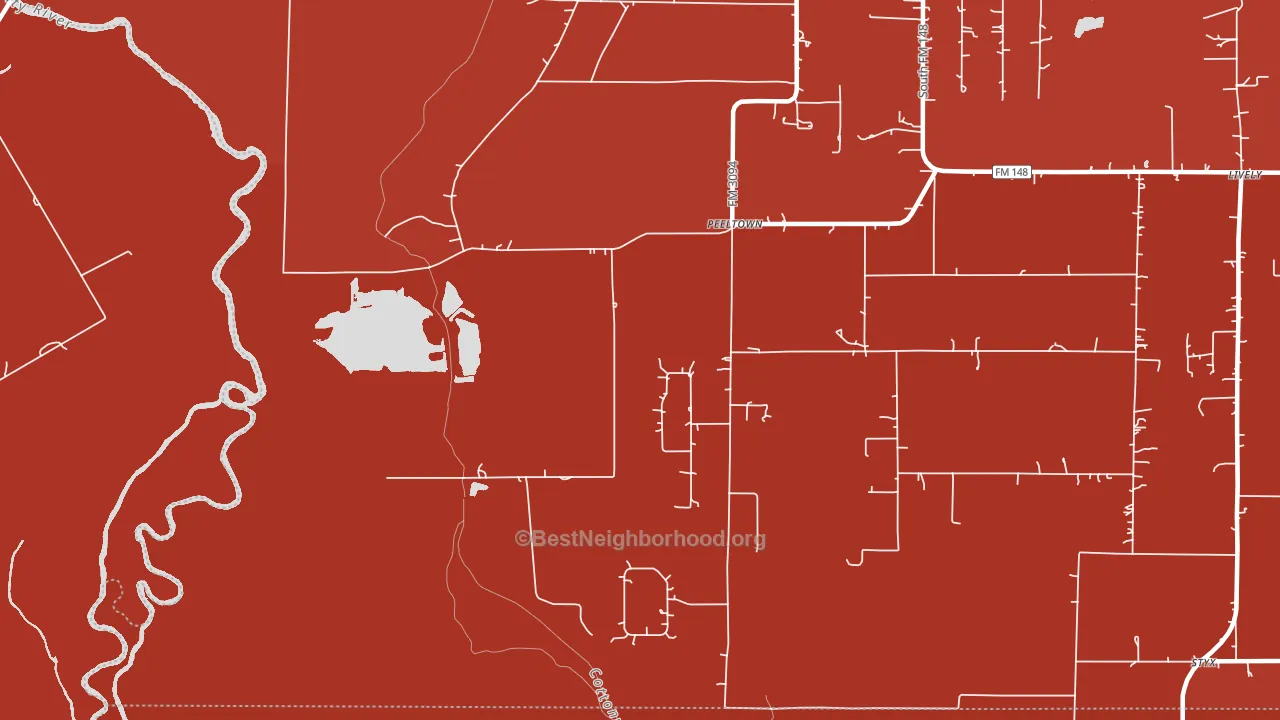 Peeltown, TX block-group political-lean map