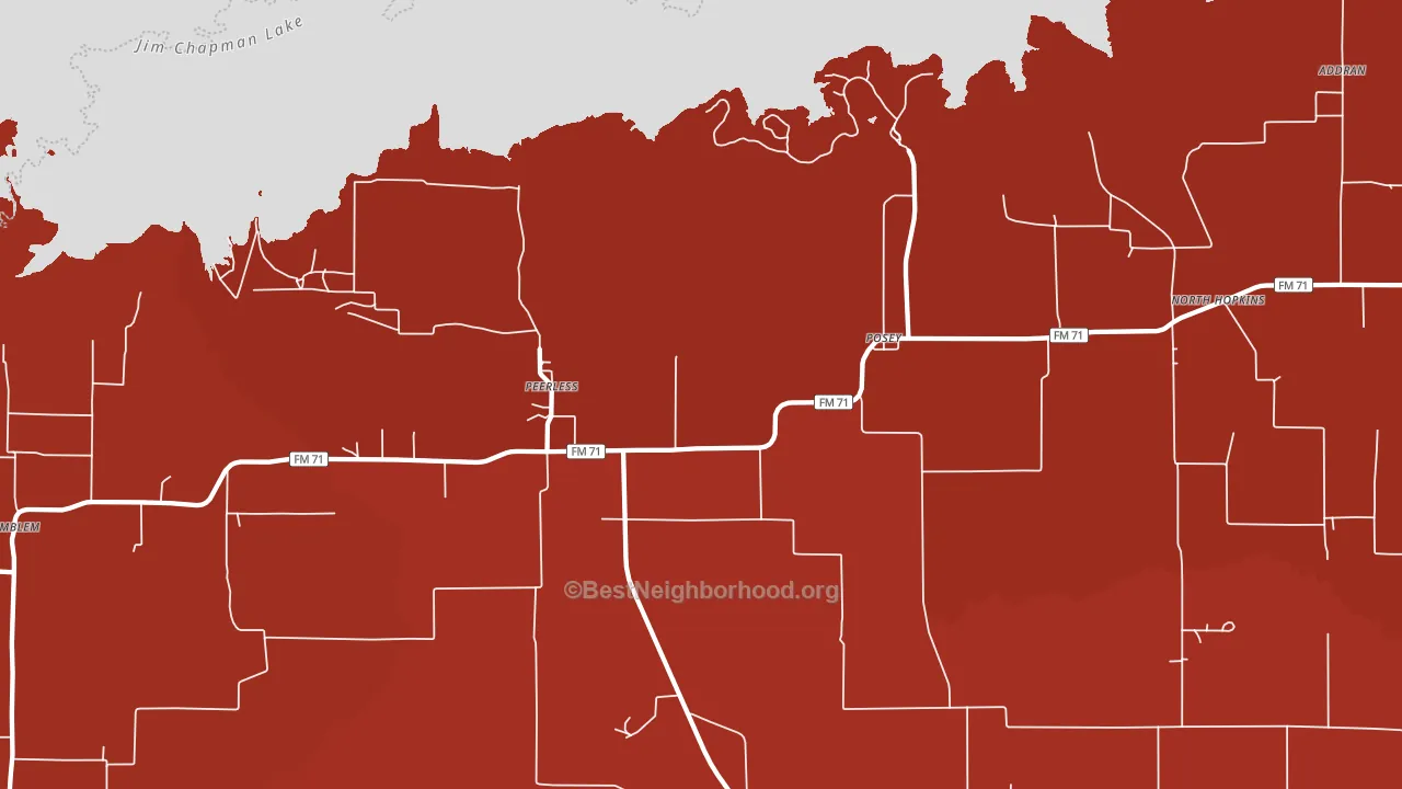 Peerless, TX block-group political-lean map