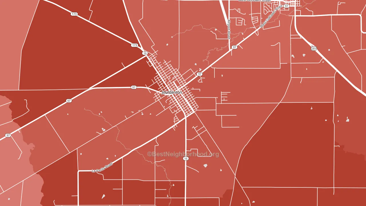 Peggy, TX block-group political-lean map
