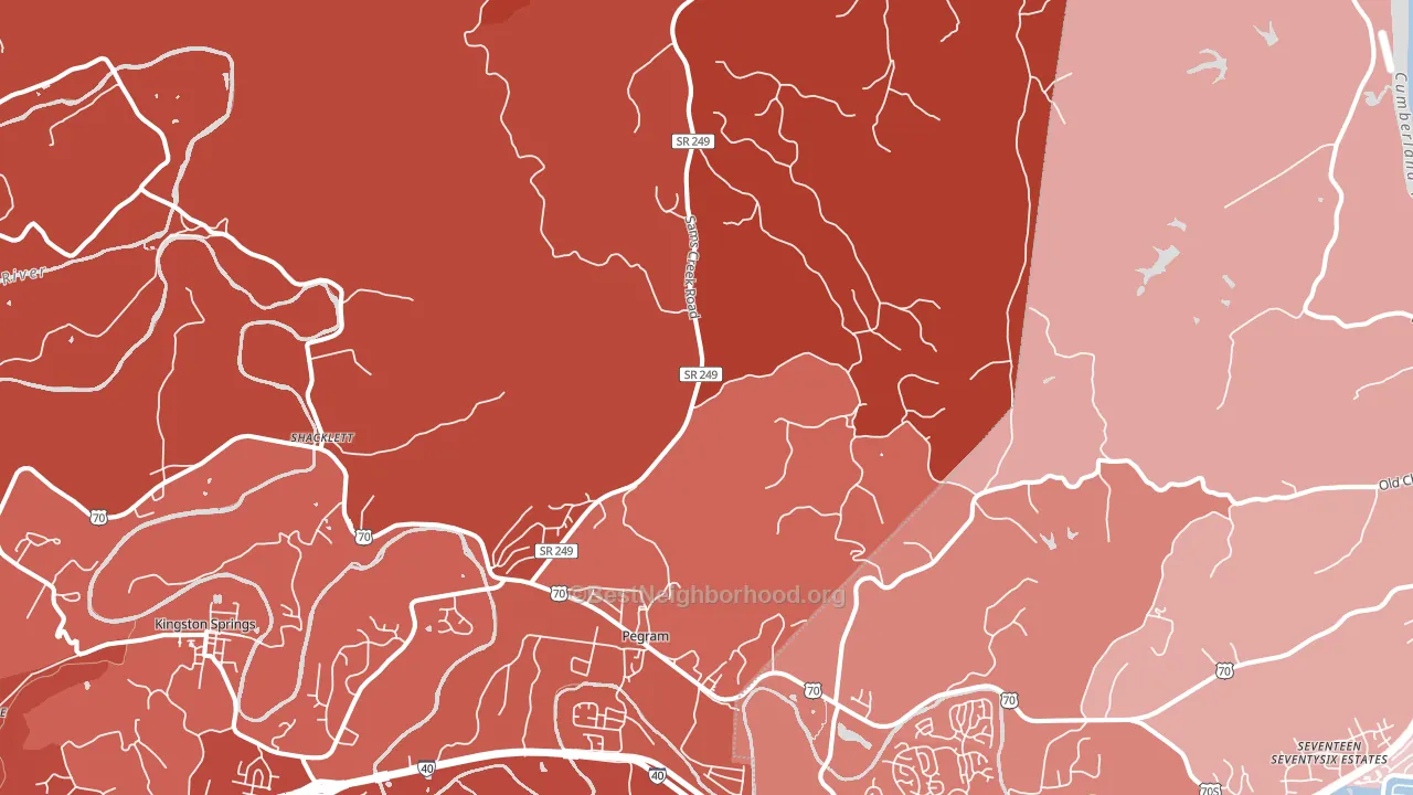 Pegram, TN block-group political-lean map