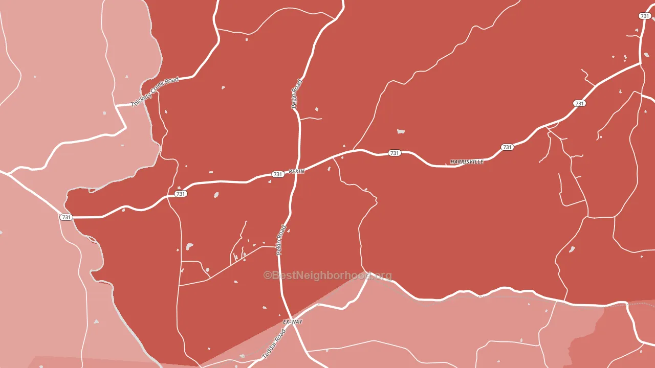 Pekin, NC block-group political-lean map