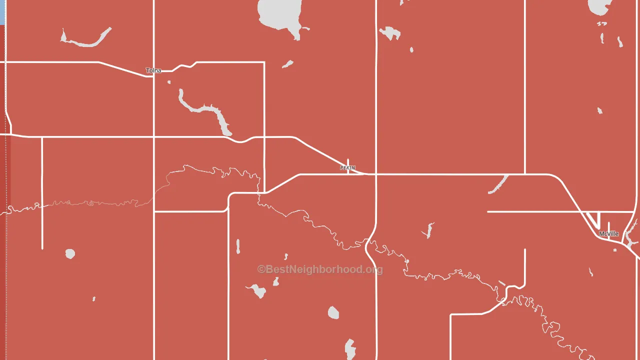 Pekin, ND block-group political-lean map