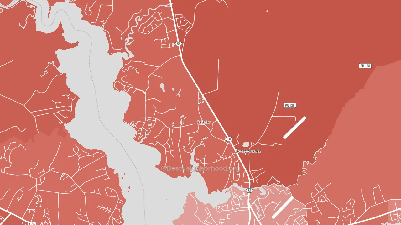 Peletier, NC block-group political-lean map