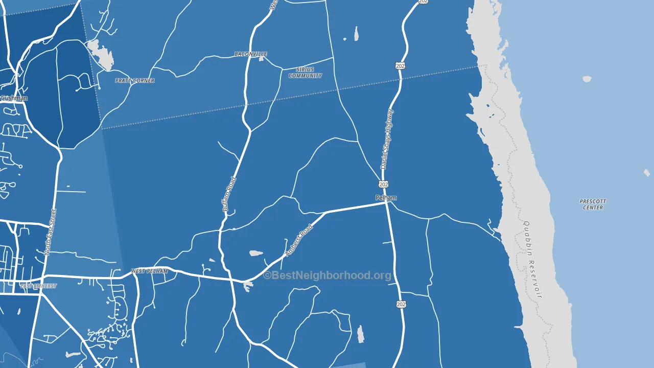 Pelham, MA block-group political-lean map