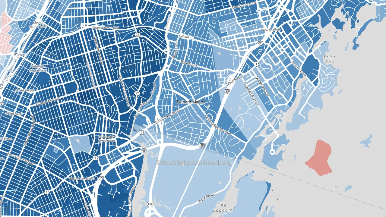 Pelham Manor, NY block-group political-lean map