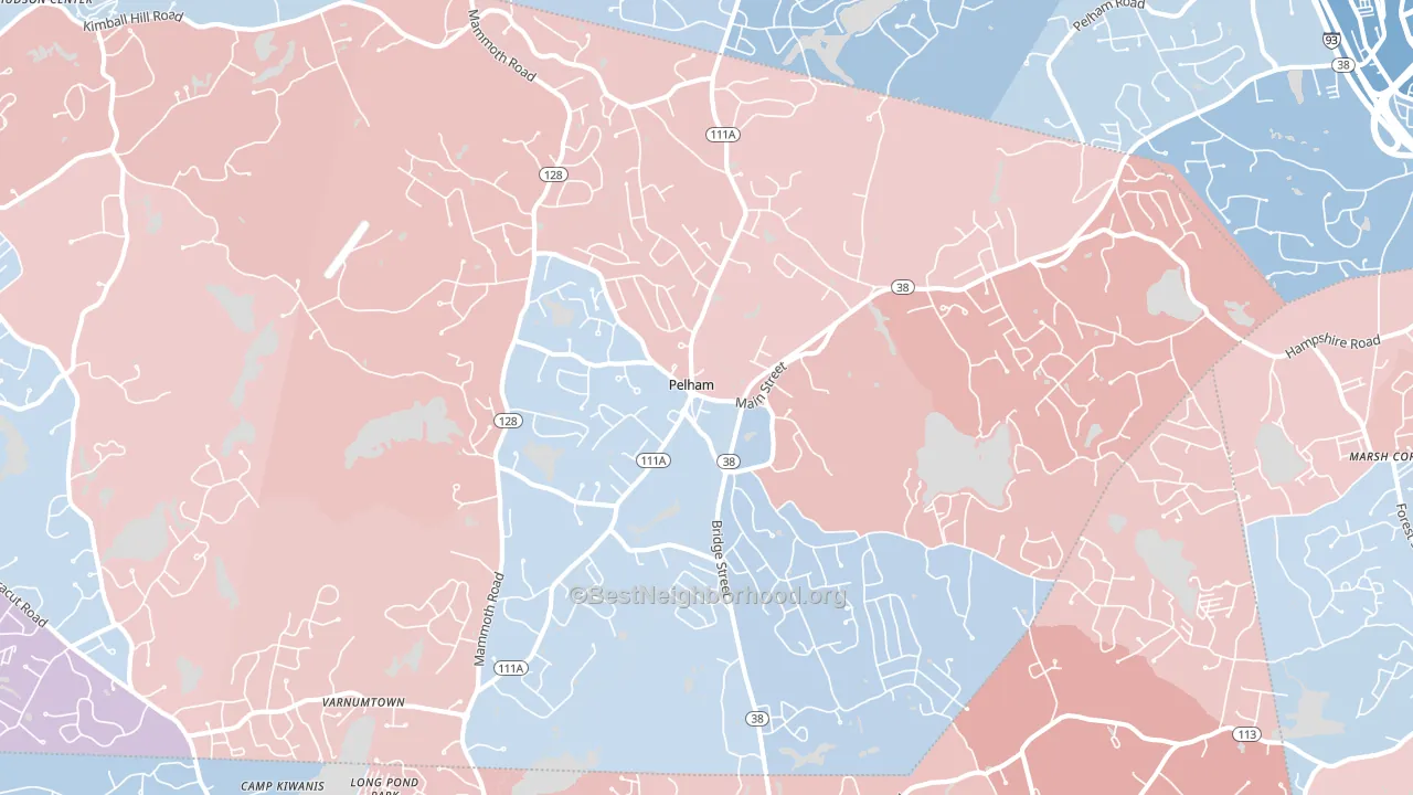 Pelham, NH block-group political-lean map