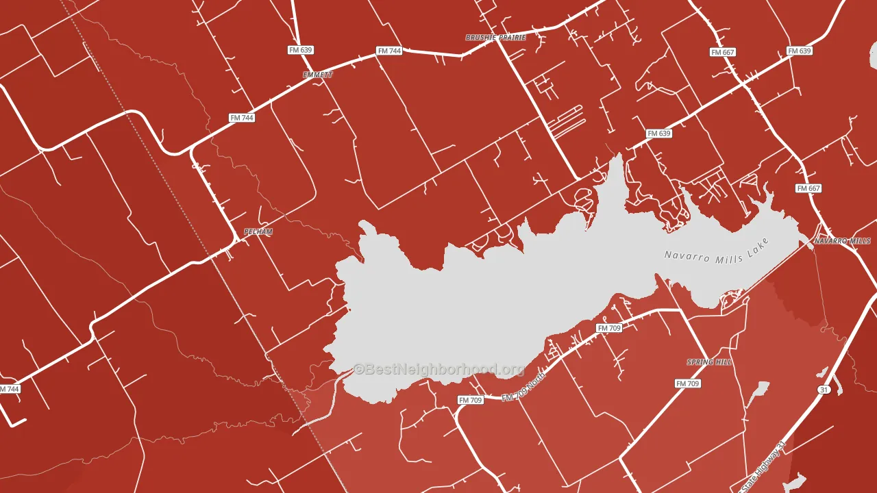 Pelham, TX block-group political-lean map