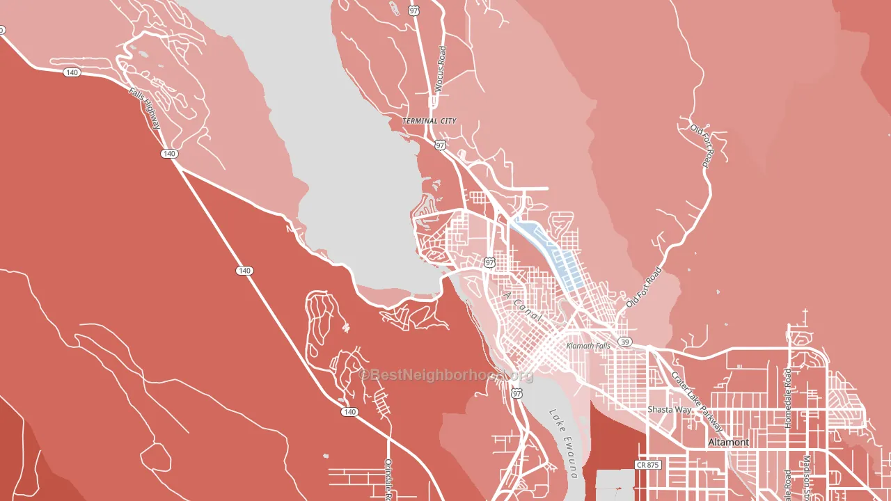 Pelican City, OR block-group political-lean map