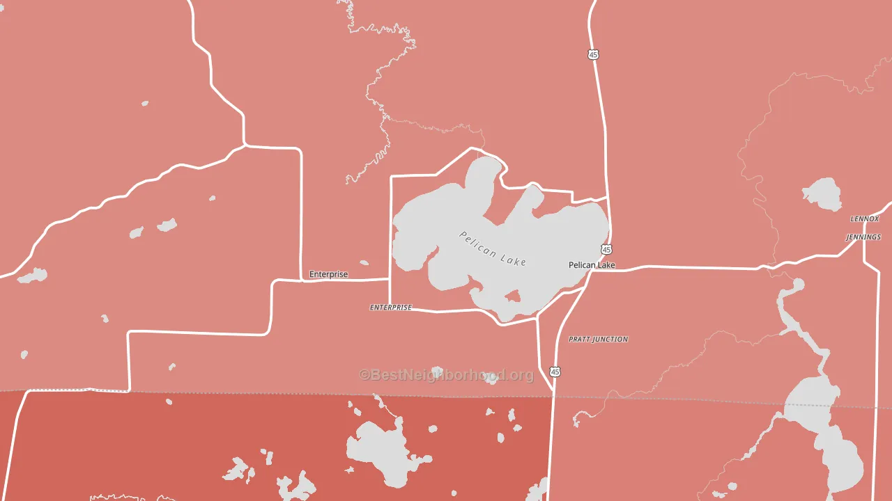 Pelican Lake, WI block-group political-lean map