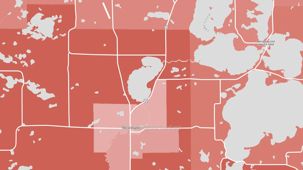 Pelican Rapids, MN block-group political-lean map