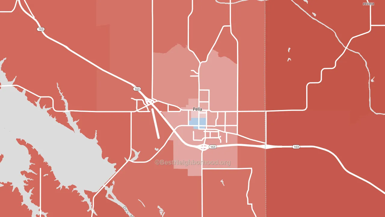 Pella, IA block-group political-lean map