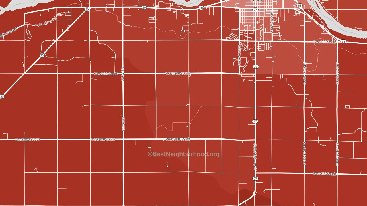 Pella, ID block-group political-lean map