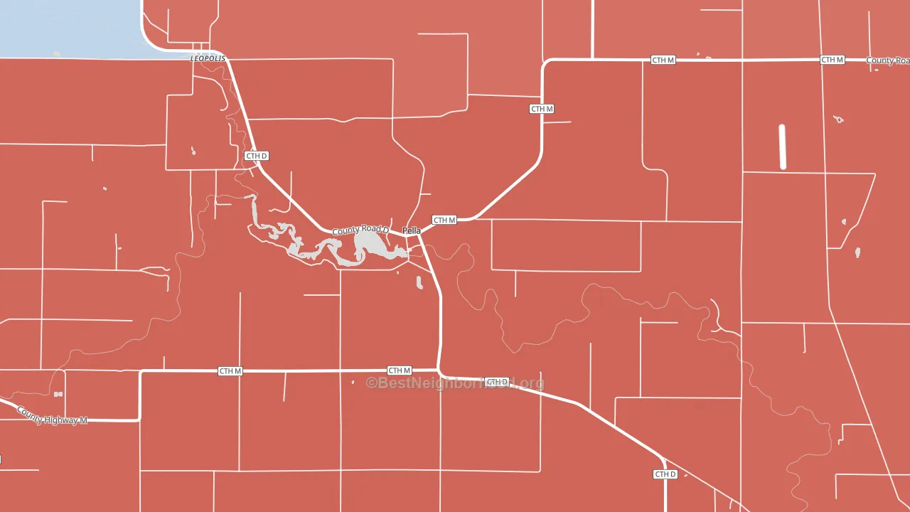 Pella, WI block-group political-lean map
